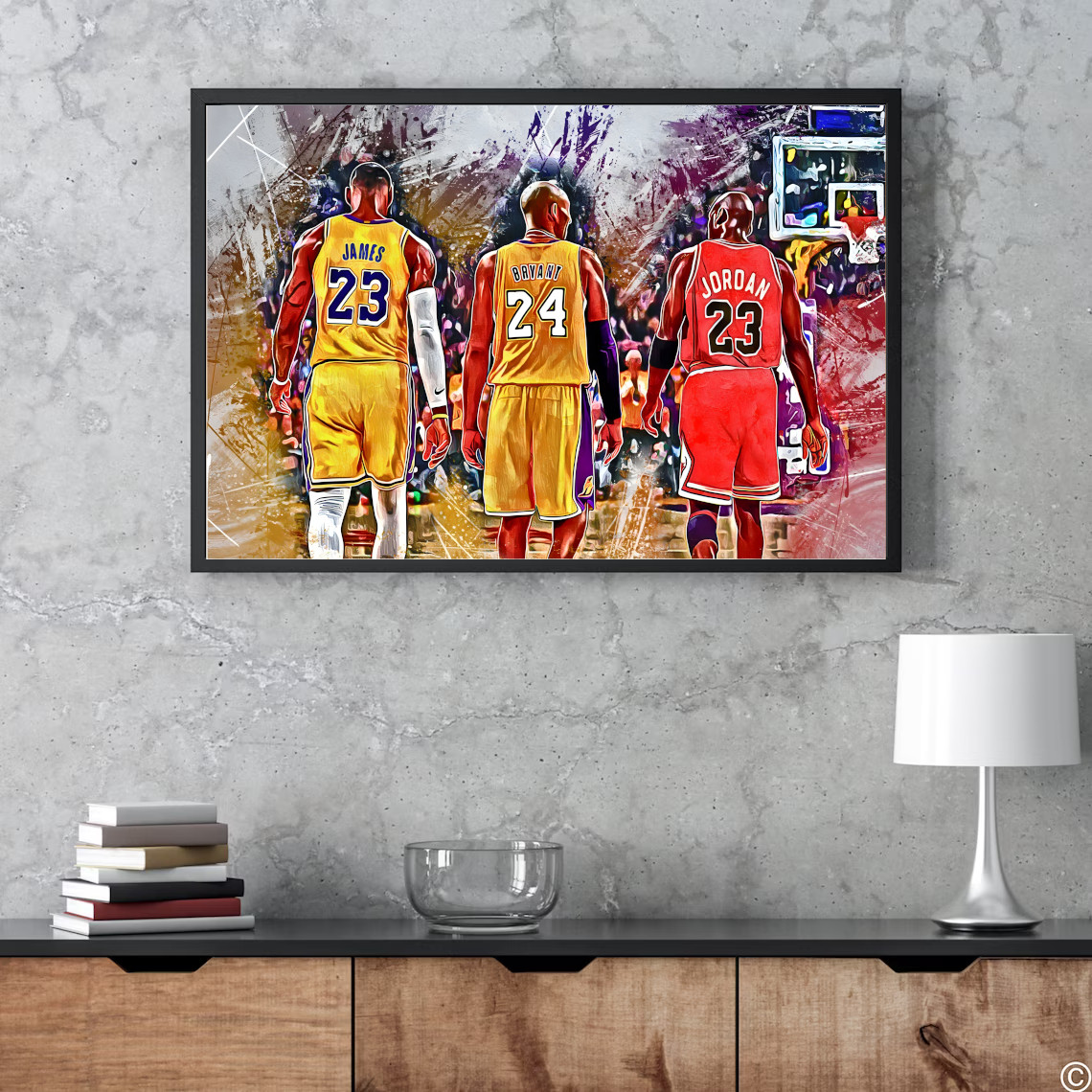 kobe lebron painting