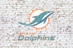 Miami Dolphins on brick wall Miami Dolphins on brick wall
