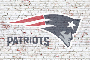 New England Patriots on brick wall New England Patriots on brick wall