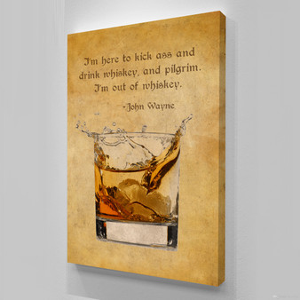 OLD WHISKY GLASS OLD WHISKY GLASS JOHN WAYNE Whisky Glasses Collection Inspirational Print Home Wall Art Decor Home Wall Art Print Great for Gift Home Wall Decor Picture Poster / Canvas