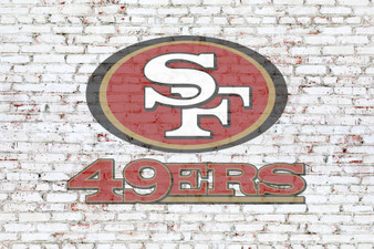 San Francisco 49ers on brick wall