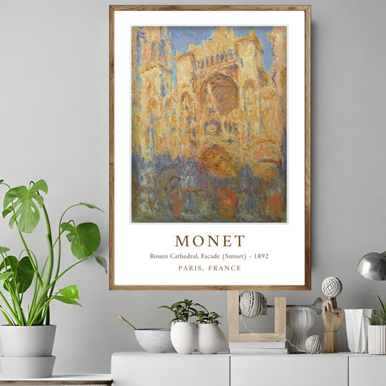 Rouen Cathedral, Facade (Sunset)