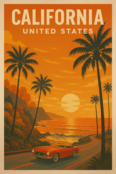 CALIFORNIA UNITED STATES RETRO