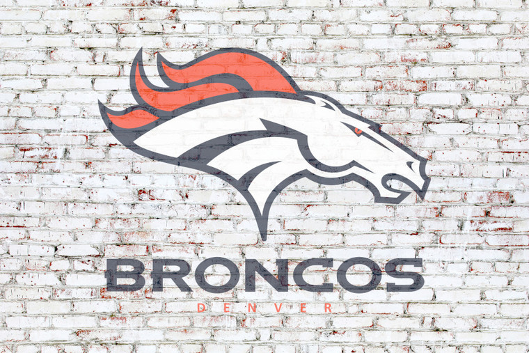 Denver Broncos on brick wall