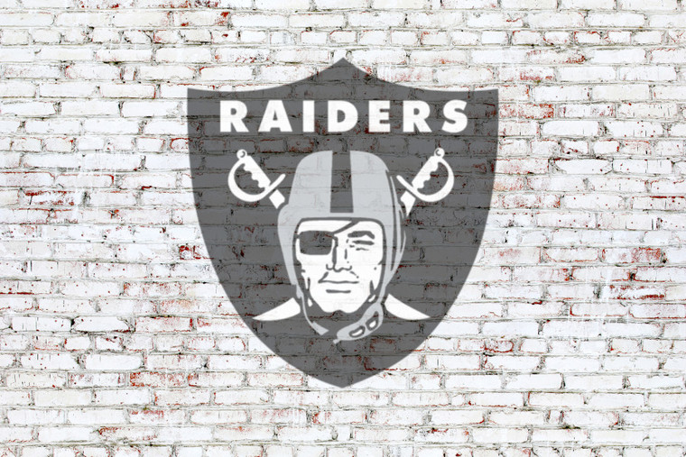 Las Vegas Raiders on brick wall