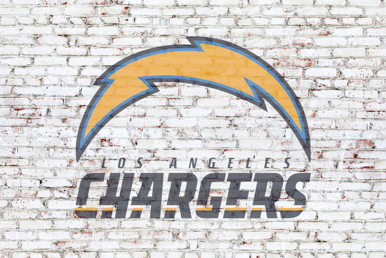 Los Angeles Chargers on brick wall
