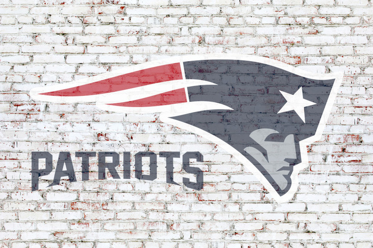 New England Patriots on brick wall