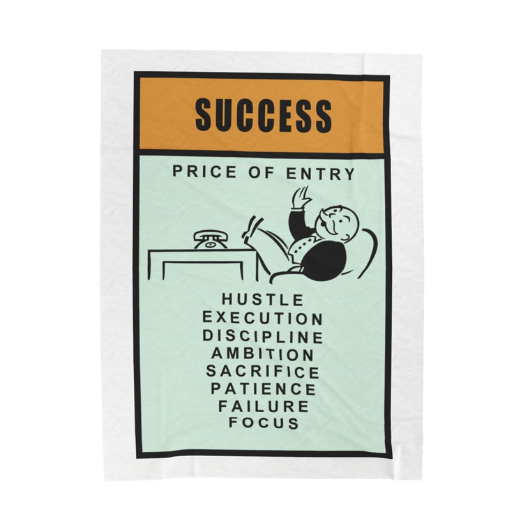 Success Motivation Game Work Home Office Wall Art Print Gift Decor Picture Velveteen Plush Blanket