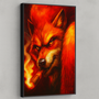 A fierce and captivating portrait of a wolf smoking a cigar, painted in fiery reds and golds. This artwork radiates dominance, confidence, and untamed power — the perfect statement piece for a luxury apartment, man cave, or executive office. Bold, intense, and impossible to ignore.