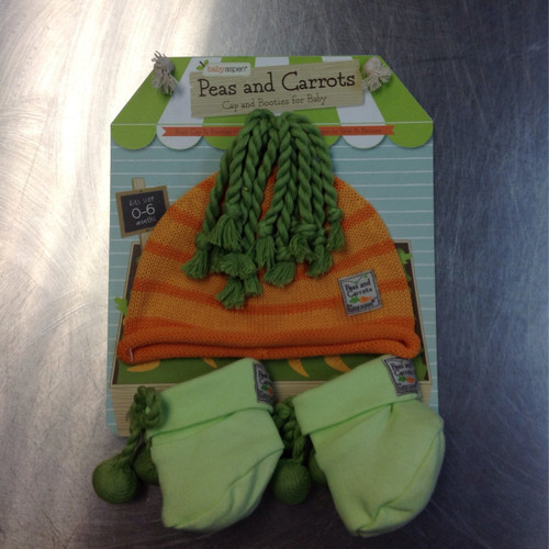 Peas And Carrots Cap Ad Booties 0-6 Months 