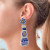 Blue and White Tequila Beaded Dangle Earrings