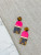 Pink & Tortoise Geometric Dangle Earrings 