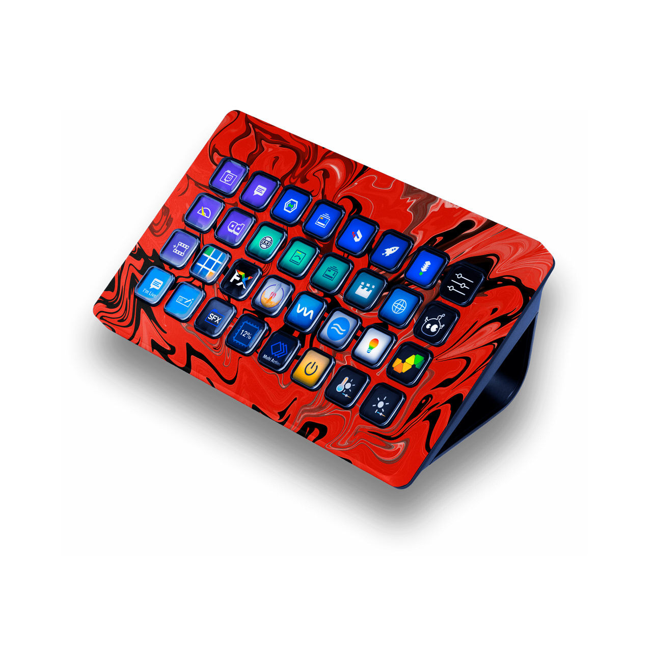 Red Marbling Elgato Stream Deck XL Skin | KO Custom Creations