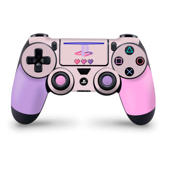 8-Bit Pastel Pink & Purple HeartsPlaystation 4 Pro/SlimController Skin