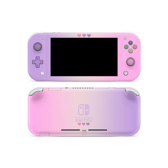 Pastel Pink & Purple Hearts Switch Lite Skin | KO Custom Creations