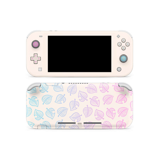 AC Leaf Pattern Pink & Blue v3Nintendo Switch Lite Skin