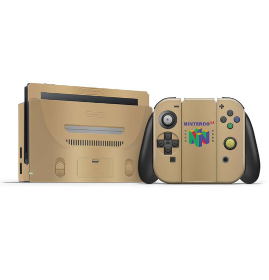 Nintendo Switch Skin Set Nswitchy4 N64 gold theme