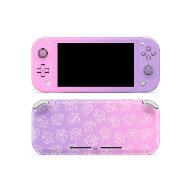 AC Leaf Pattern Pink & Purple Switch Lite Skin | KO Custom Creations