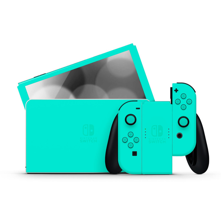 Turquoise Nintendo Switch OLED Skins | KO Custom Creations 