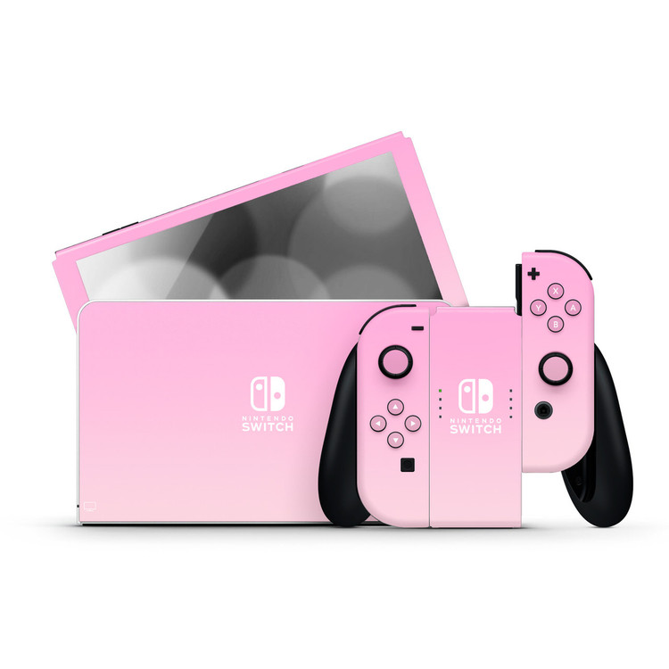 Sweet Pink Nintendo Switch OLED Skins KO Custom Creations - Main Image