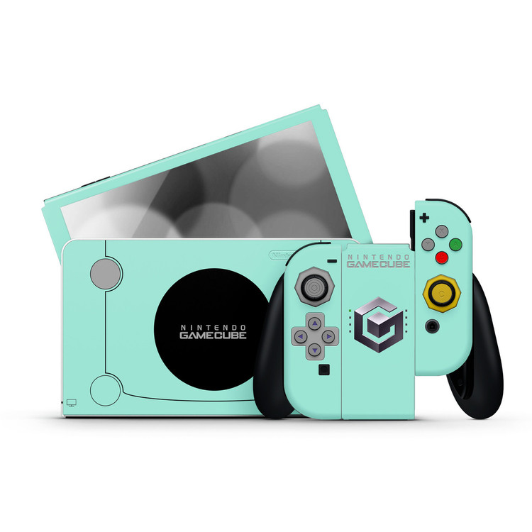 GameCube Mint Nintendo Switch OLED Skins | KO Custom Creations
