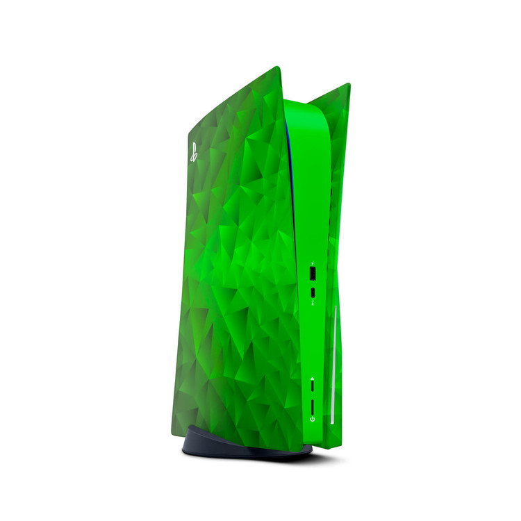 Green Polygonized PlayStation 5 Console Skin KO Custom Creations