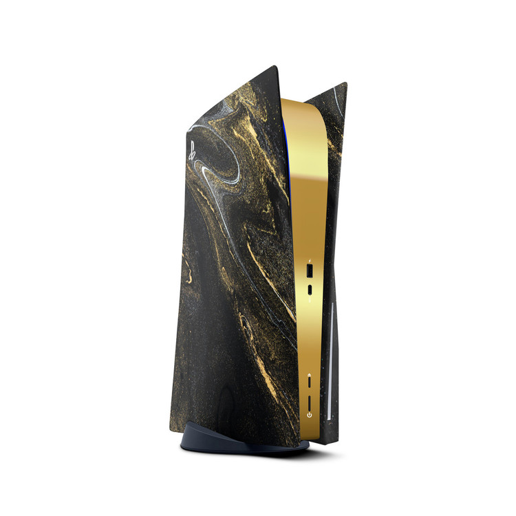 Dark Gold Marbled PS5 Controller Skin