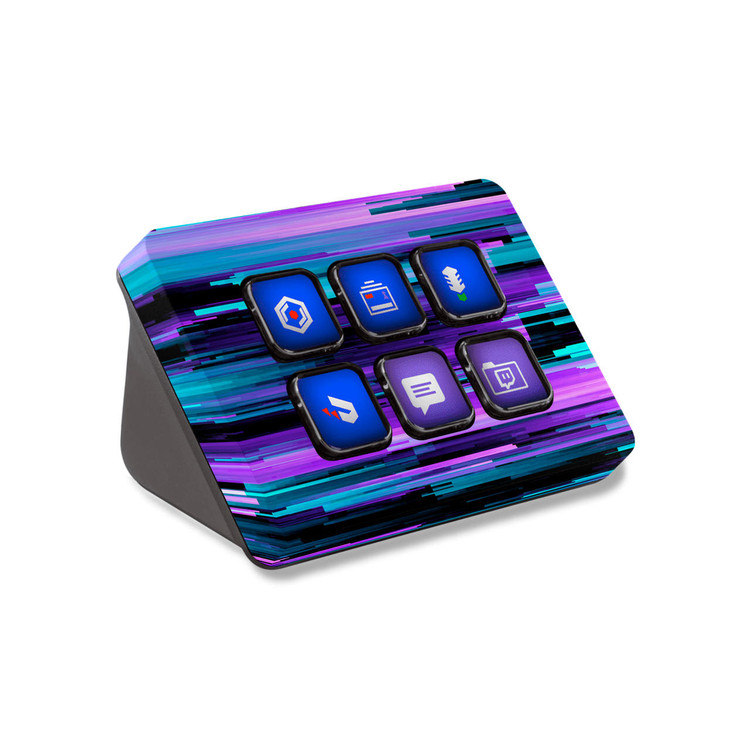 Neon Glitch Elgato Stream Deck Mini Skin KO Custom Creations Neon Glitch Elgato Stream Deck Mini Skin KO Custom Creations