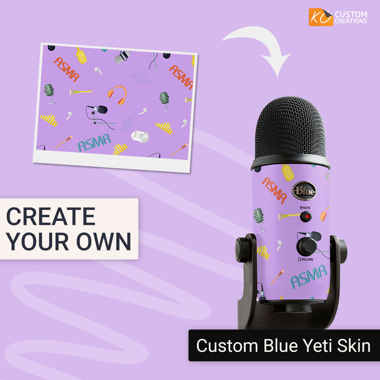 Soft Purple Blue Yeti Microphone Skin