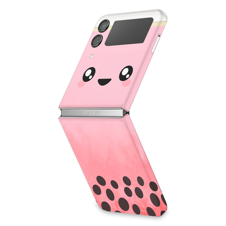 Strawberry Bubble Tea Galaxy Z Flip4 Skin | KO Custom Creations