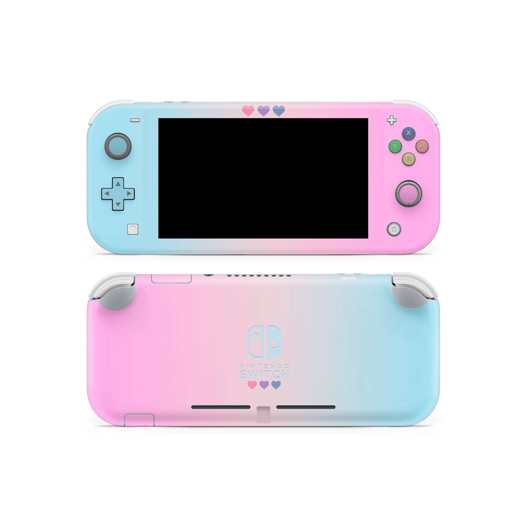 Pastel Pink Blue Hearts Switch Lite Skin KO Custom Creations