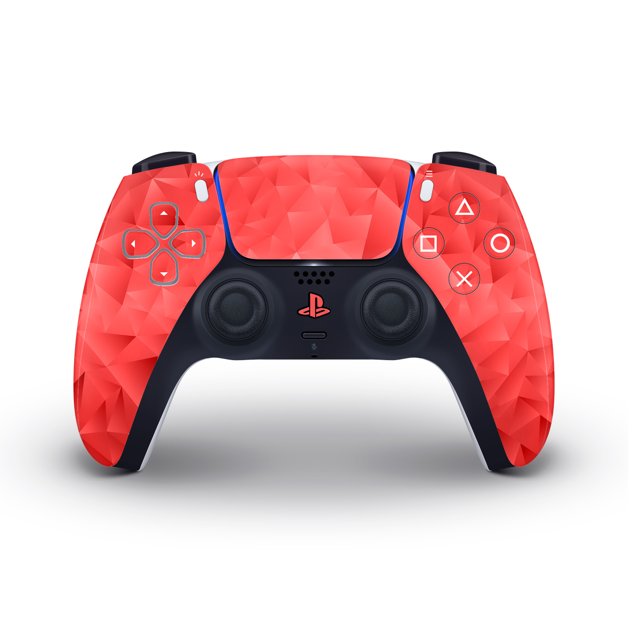 Deep Red Polygonized Ps5 Controller Skin | KO Custom Creations