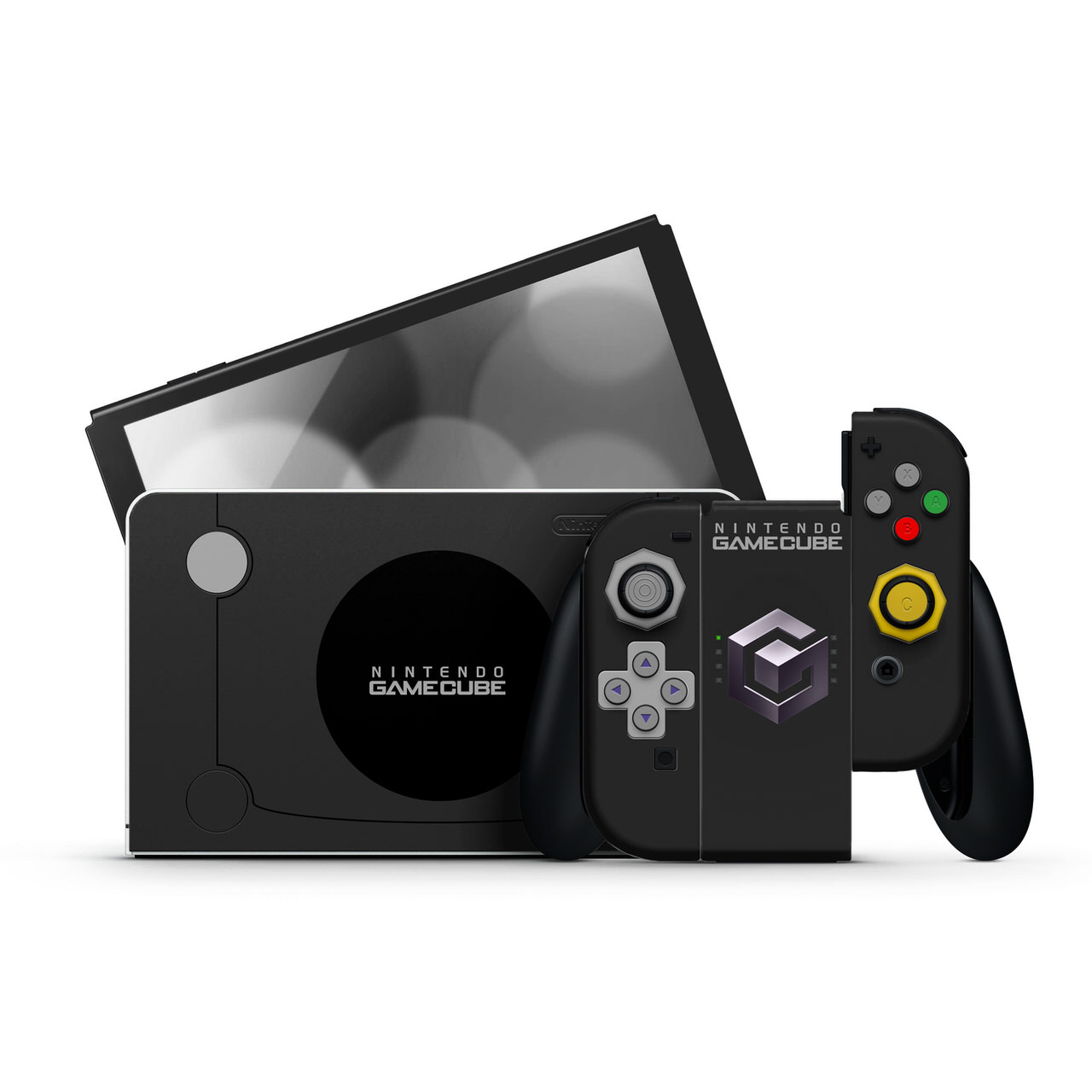 GameCube Black Nintendo Switch OLED Skins | KO Custom Creations