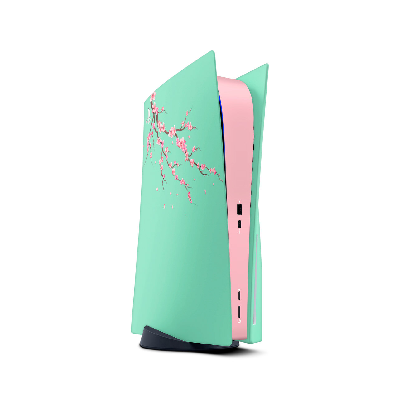 Mint Cherry Blossoms PlayStation 5 Skin
