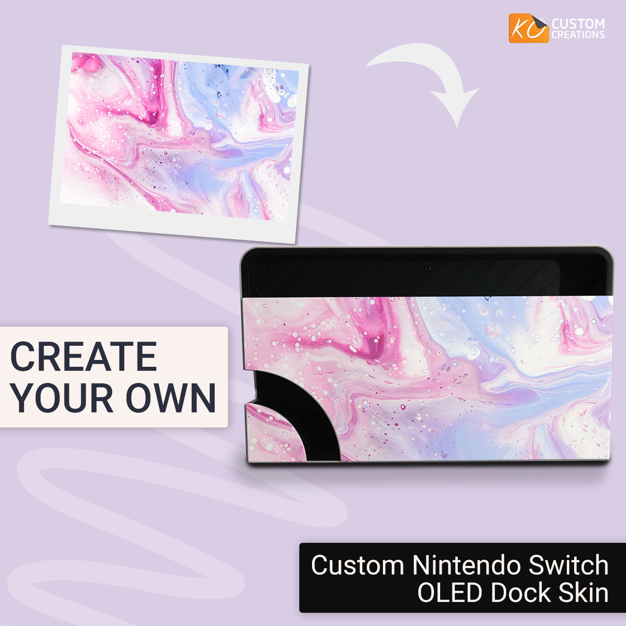 Personalized Nintendo Switch OLED Dock Skin | KO Custom Creations