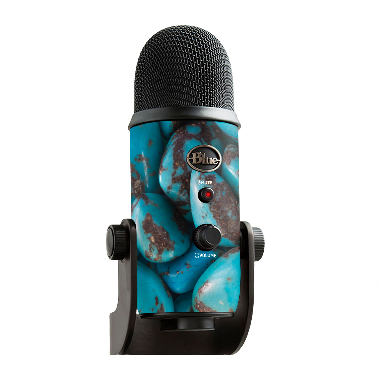 Zambian Turquoise Blue Yeti Microphone Skin KO Custom Creations