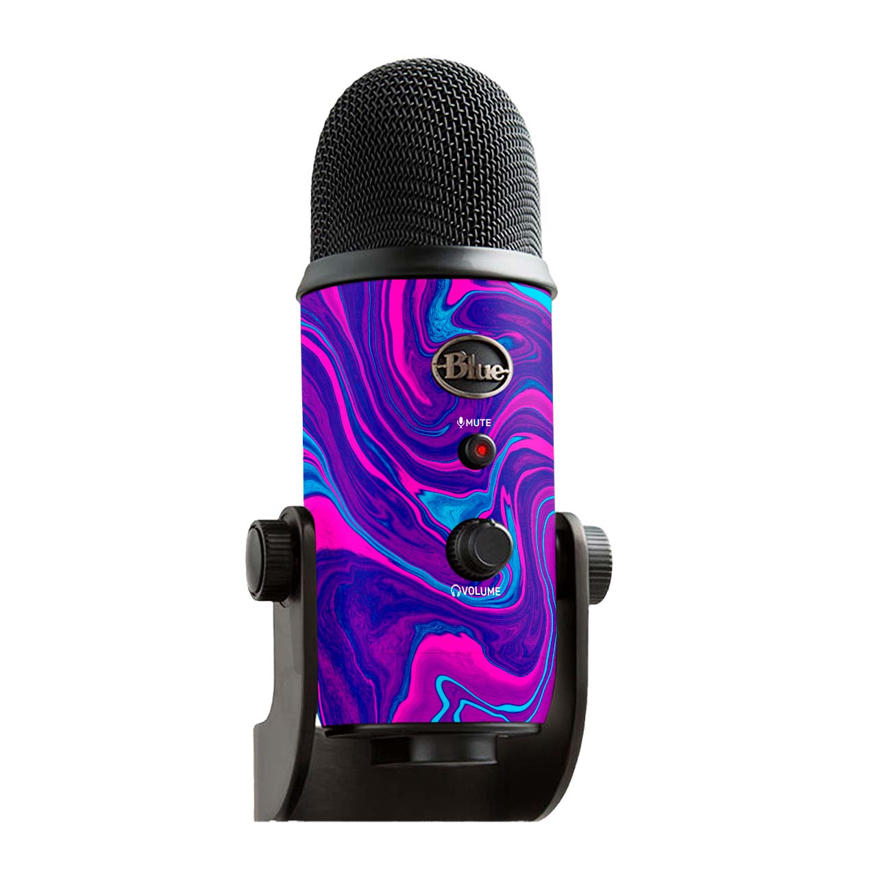 Neon Marbling Blue Yeti Microphone Skin KO Custom Creations