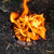 Overhead view of Campfire with flame.