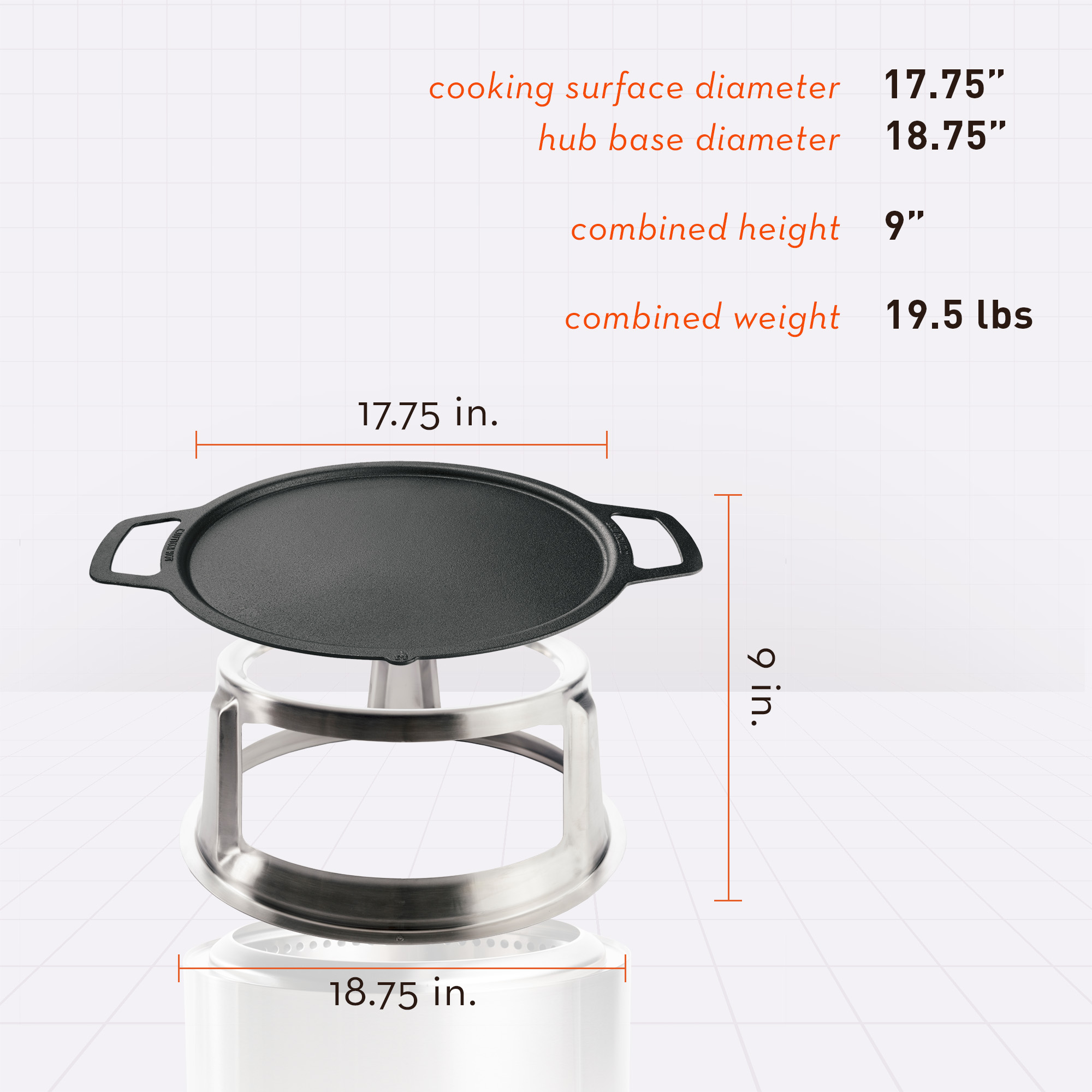 Bonfire Cast Iron Griddle Top + Hub