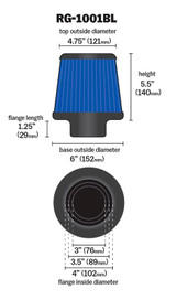 Universal Clamp-On Air Filter (BBWQ-RG-1001BL)