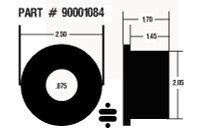 Black poly bushing half