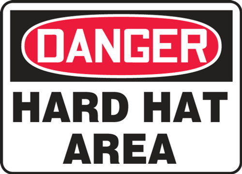 Danger Hard Hat Area Sign 10"x14"
