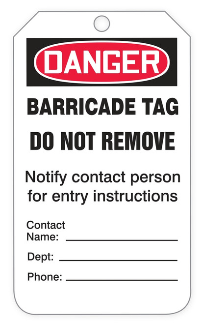 Danger Barricade Tags (100/RL)