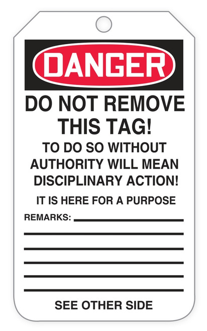 Danger Blank Tags (100/RL)