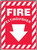 Fire Extinguisher (Down Arrow White) Sign 10"x14"