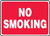 No Smoking Sign (White On Red) 10"x14"