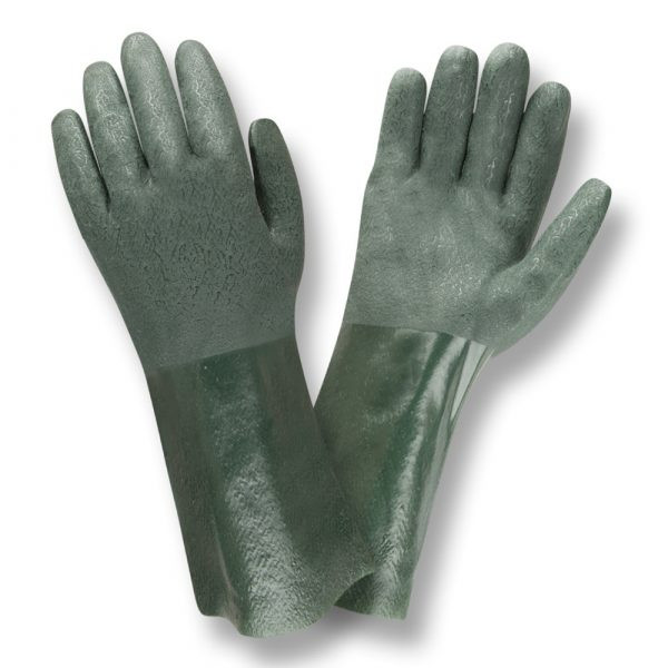 Green Heavy Duty 14"  PVC gloves  (Per DZ)