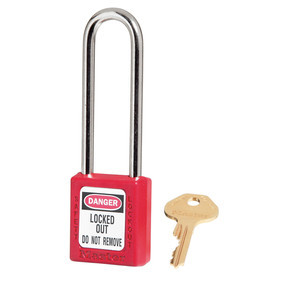 Thermoplastic Safety Padlock,  3" Shackle