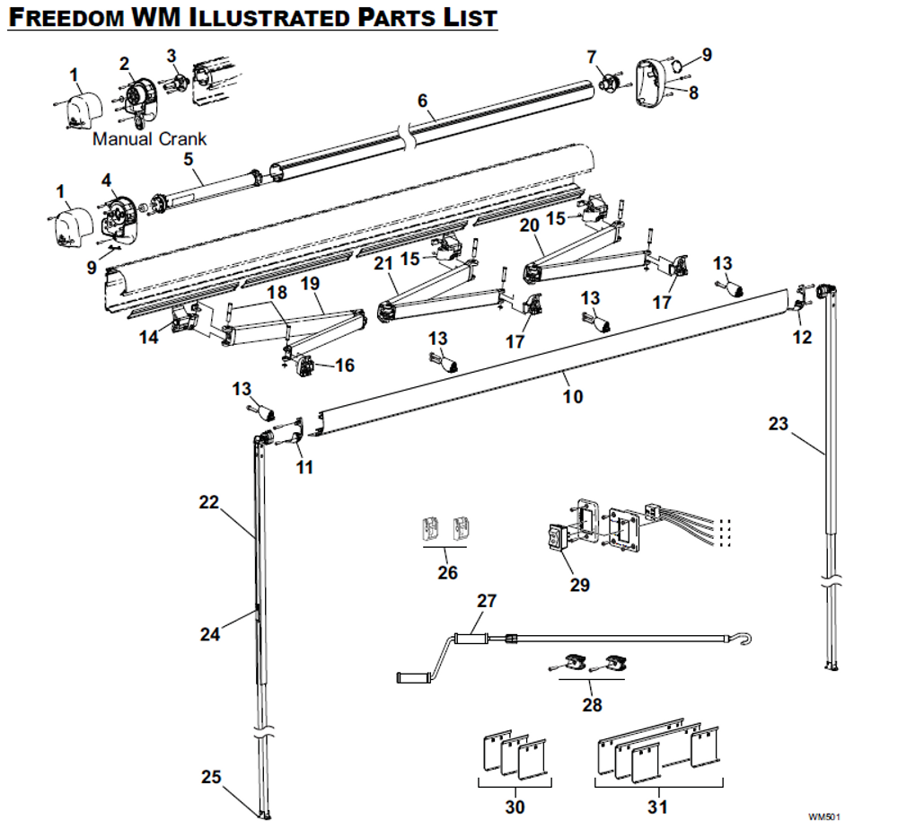 Carefree RV 350966EJVLM Complete Freedom WM Awning, 2.44M - BKSF PBL LED