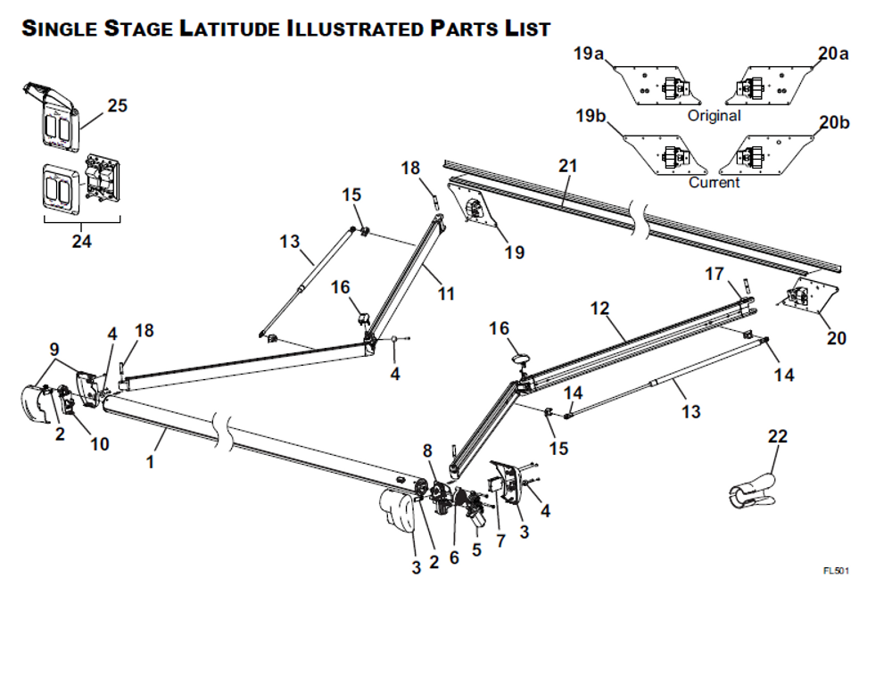Carefree RV GW1249292BRB LAT SNGL Awning Assy - BLK, 10'4" - BLK